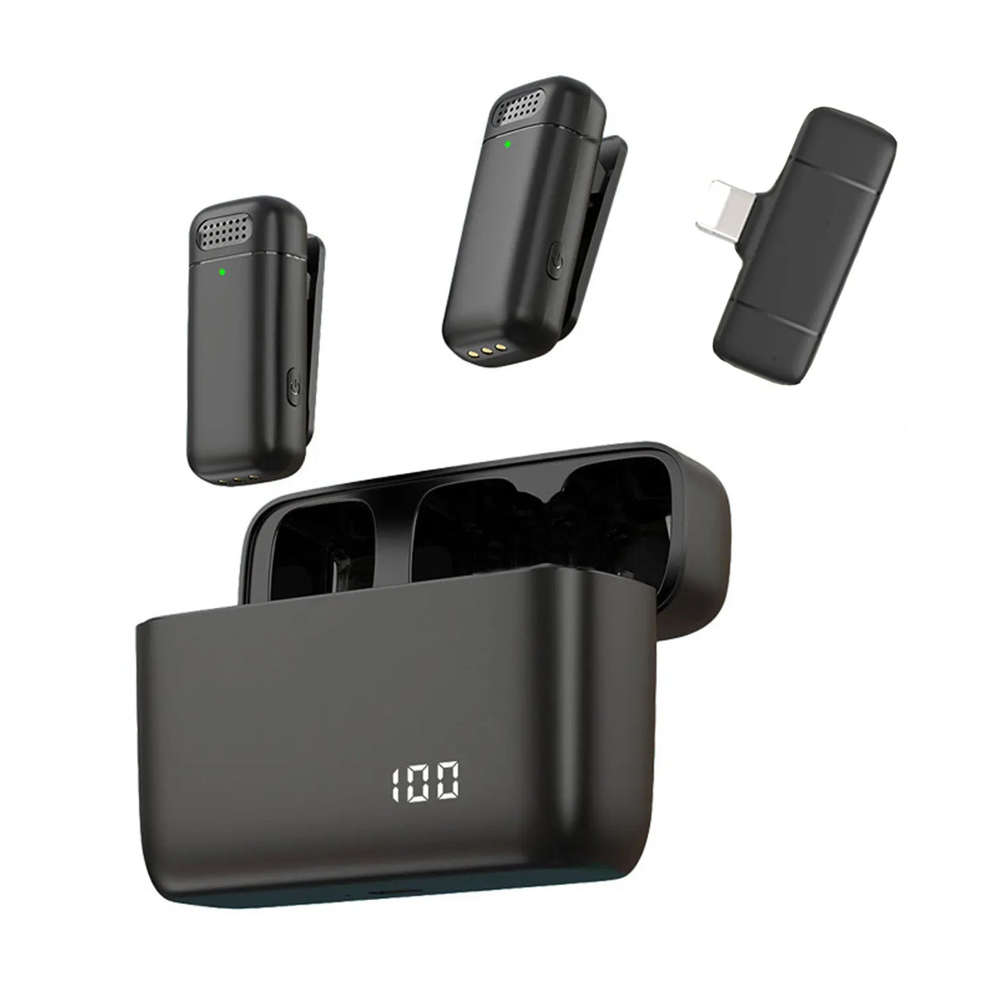 K30 Trådlös Lavalier Mikrofon med Laddningsetui – Bärbar Ljud- och Videoinspelning för iPhone, Android och Laptop. Perfekt Mikrofon för Live Gaming!