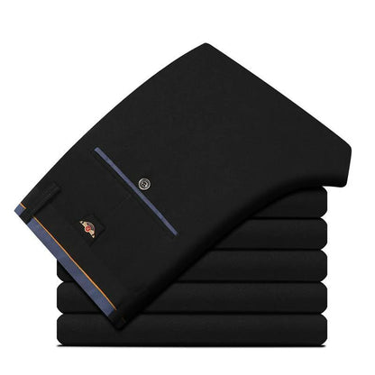 Elegant Herrbyxor - Slim Fit Kontorsbyxor för Vår och Höst - Koreansk Stil i Rakt Snitt för Avslappnad Streetwear