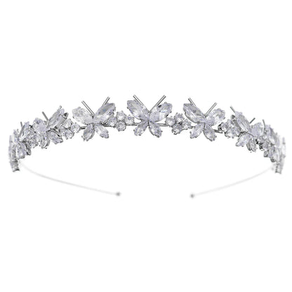 Fashion Zircon Headbands for Women Bridal Wedding Hair Accessories Silver Color Hairband Luxury Hair Jewelry Party Headpiece