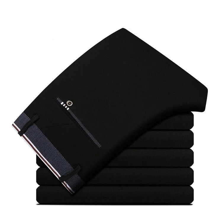 Elegant Herrbyxor - Slim Fit Kontorsbyxor för Vår och Höst - Koreansk Stil i Rakt Snitt för Avslappnad Streetwear