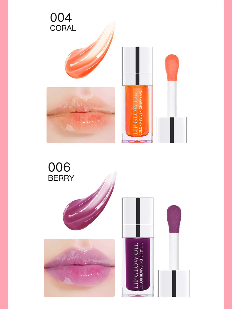 Återfuktande Läppbalsam - Original Läppolja med Glans för Plumpande och Exfolierande Effekt - Pink Gloss för Fräscha och Fylliga Läppar