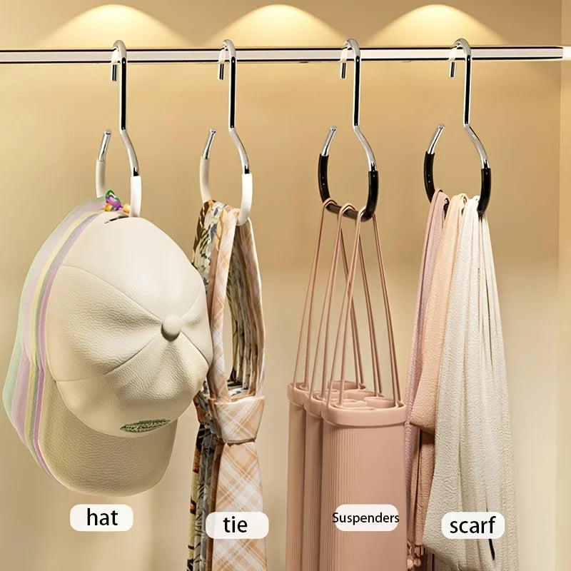 5pcsVersatile Manganese Steel Round Hook - Perfect for Hats, Ties, Scarves & Bags, Strong Load-Bearing, Non-Deformable