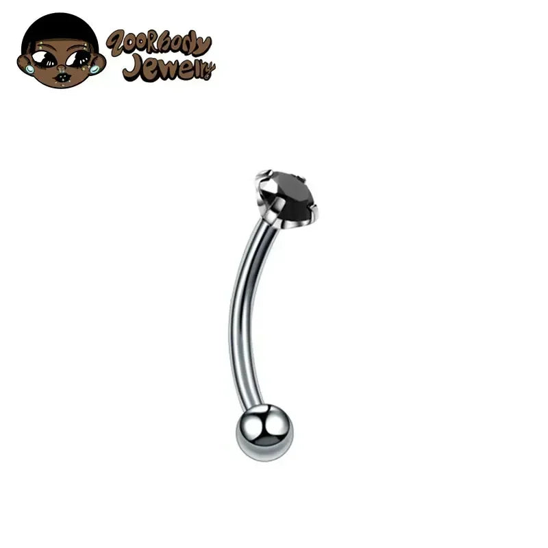 F136 Titanium Classic Eyebrow Piercing Inlaid Opal Zircon 16G Internal Thread Banana Curved Lip Navel Piercing Piercing Jewelry