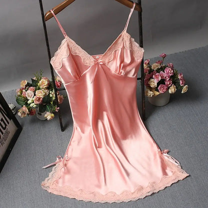 Snygg Spetsklädd Nattklänning - Sensuell Brudnättkjol för Sova och Avkoppling. Kvinnlig Spetsig Nattplagg - Eleganta Nattgowns för Eftermiddagsmys.