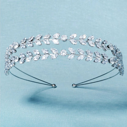 Fashion Zircon Headbands for Women Bridal Wedding Hair Accessories Silver Color Hairband Luxury Hair Jewelry Party Headpiece