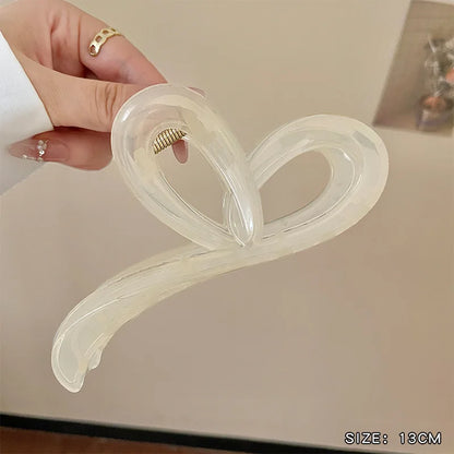 Stor Hårklämma för Tjockt Hår - Transparent Kaffe Färgade Krabban Hårklipp för Lockiga Frisyrer - Eleganta Håraccessoarer för Kvinnor