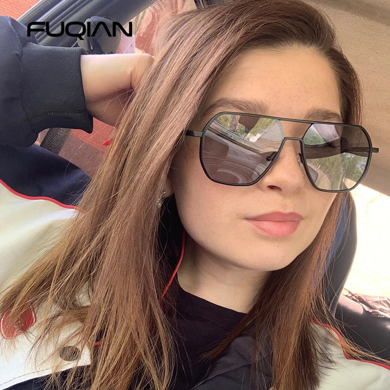 Lyxiga Metallisk Photochromic Solglasögon för Män och Kvinnor - Fashion Polariserade Sunglasses - Stiliga Kameleon Antiglans Körtillägg UV400