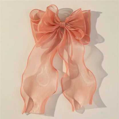 Söt Chiffon Båge Hårklämmor för Flickor - Blå Satin Bows med Glittrande Detaljer för Elegant Håraccessoar