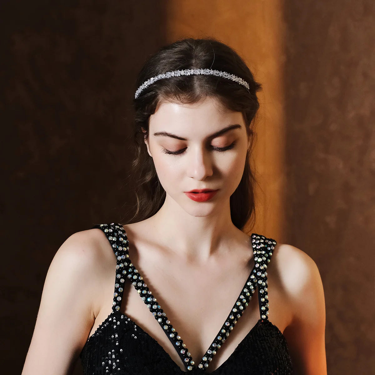 Fashion Zircon Headbands for Women Bridal Wedding Hair Accessories Silver Color Hairband Luxury Hair Jewelry Party Headpiece