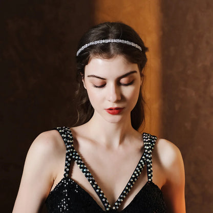 Fashion Zircon Headbands for Women Bridal Wedding Hair Accessories Silver Color Hairband Luxury Hair Jewelry Party Headpiece