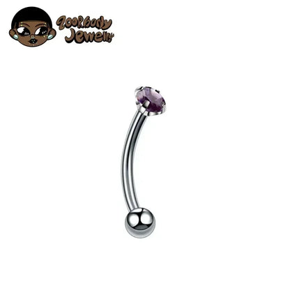 F136 Titanium Classic Eyebrow Piercing Inlaid Opal Zircon 16G Internal Thread Banana Curved Lip Navel Piercing Piercing Jewelry