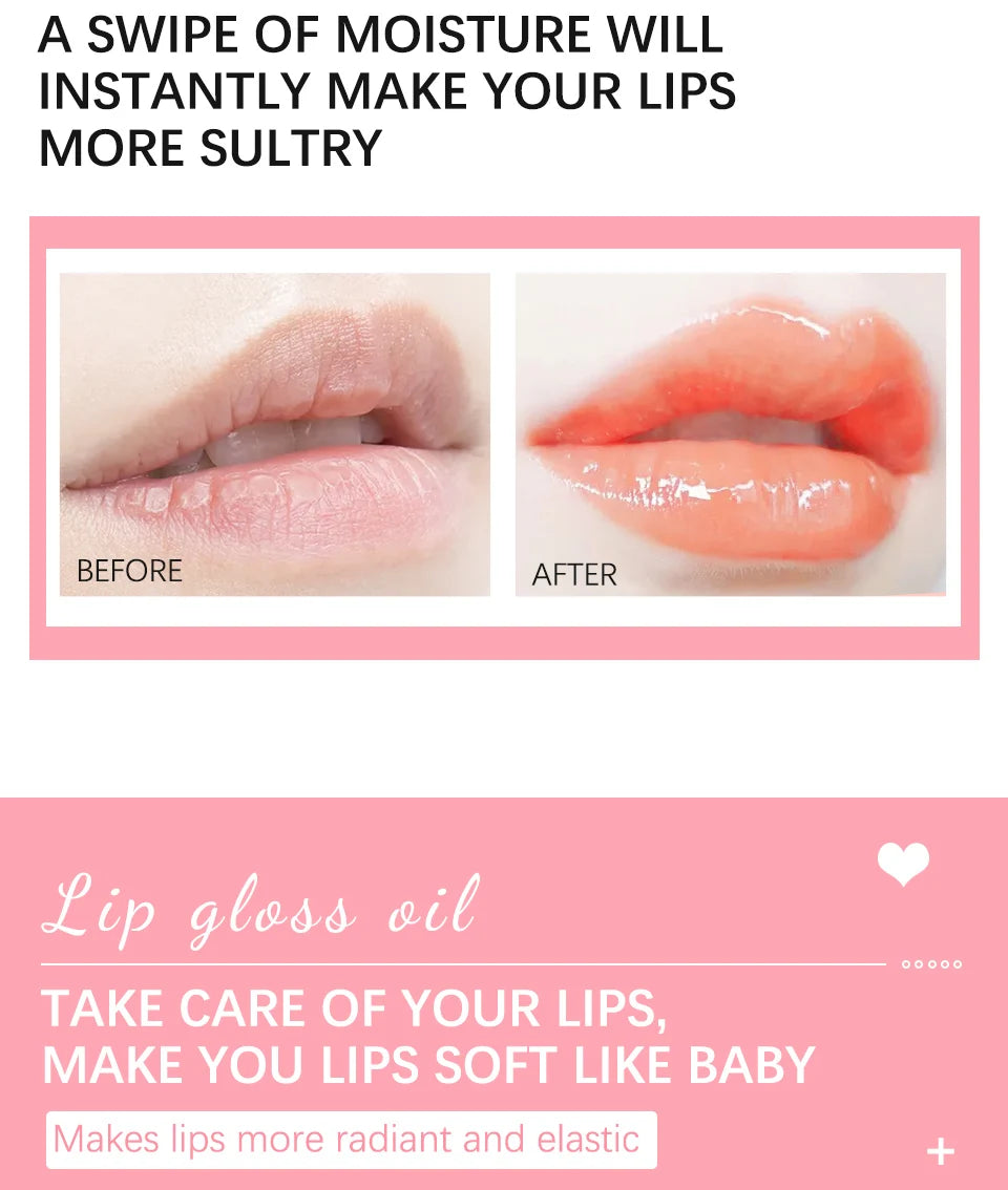 Återfuktande Läppbalsam - Original Läppolja med Glans för Plumpande och Exfolierande Effekt - Pink Gloss för Fräscha och Fylliga Läppar