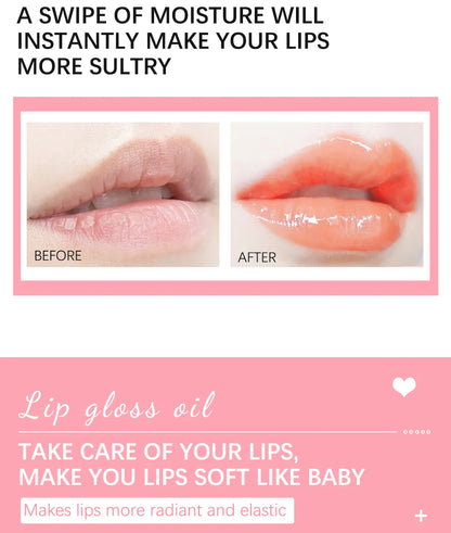 Återfuktande Läppbalsam - Original Läppolja med Glans för Plumpande och Exfolierande Effekt - Pink Gloss för Fräscha och Fylliga Läppar