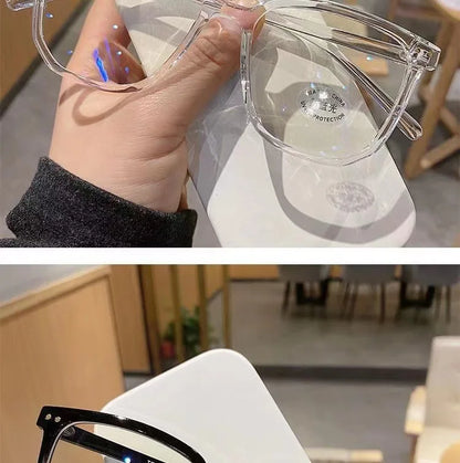 Retro Anti-Blåljus Glasögon för Kvinnor - Eleganta Ram med Platt Design för Skydd och Stil