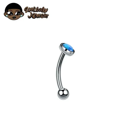 F136 Titanium Classic Eyebrow Piercing Inlaid Opal Zircon 16G Internal Thread Banana Curved Lip Navel Piercing Piercing Jewelry