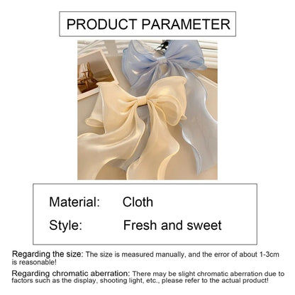 Söt Chiffon Båge Hårklämmor för Flickor - Blå Satin Bows med Glittrande Detaljer för Elegant Håraccessoar