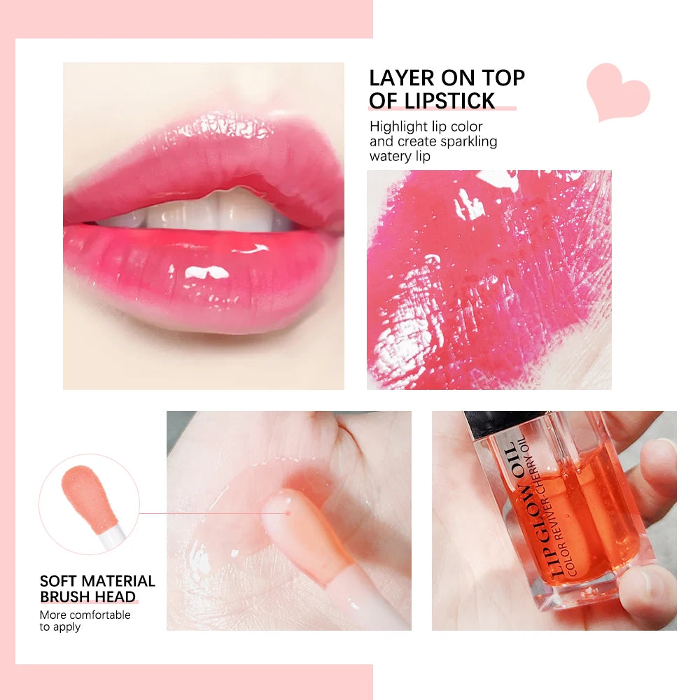 Återfuktande Läppbalsam - Original Läppolja med Glans för Plumpande och Exfolierande Effekt - Pink Gloss för Fräscha och Fylliga Läppar