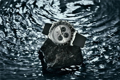 Stilren 40mm V2 PAGANI DESIGN Herrklocka - Saffirglas Retro Kranögraf med Vattentålig Rostfritt Stål - Eleganta Relogio för Män