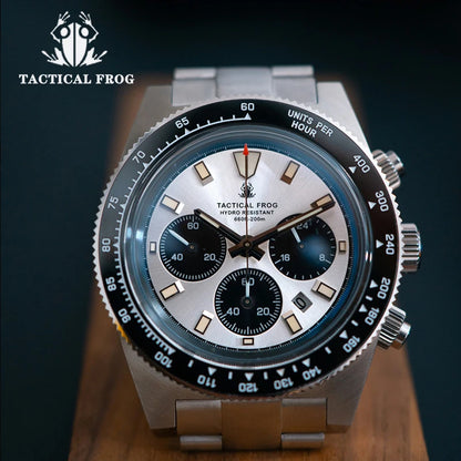 Taktisk Groda 41mm Herrkronograf - VS75 Solarkvartsrörelse, Vattentålig Safir, Grön C3 Luminös Ur