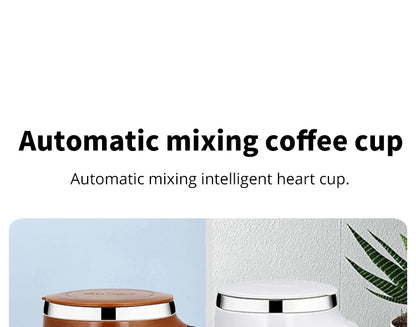Automatisk Rörande Kopp - Uppladdningsbar Bärbar Kaffemugg i Rostfritt Stål med Magnetisk Roterande Teknik - Perfekt för Hemmet