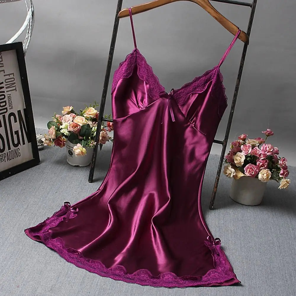 Snygg Spetsklädd Nattklänning - Sensuell Brudnättkjol för Sova och Avkoppling. Kvinnlig Spetsig Nattplagg - Eleganta Nattgowns för Eftermiddagsmys.