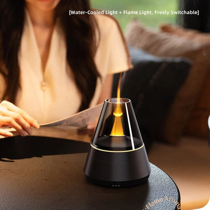 Färggrann Luftfuktare med Aromadiffusor - USB-laddad Essential Oils Sprayer och Stämningsfull Lampljus för Hemmet