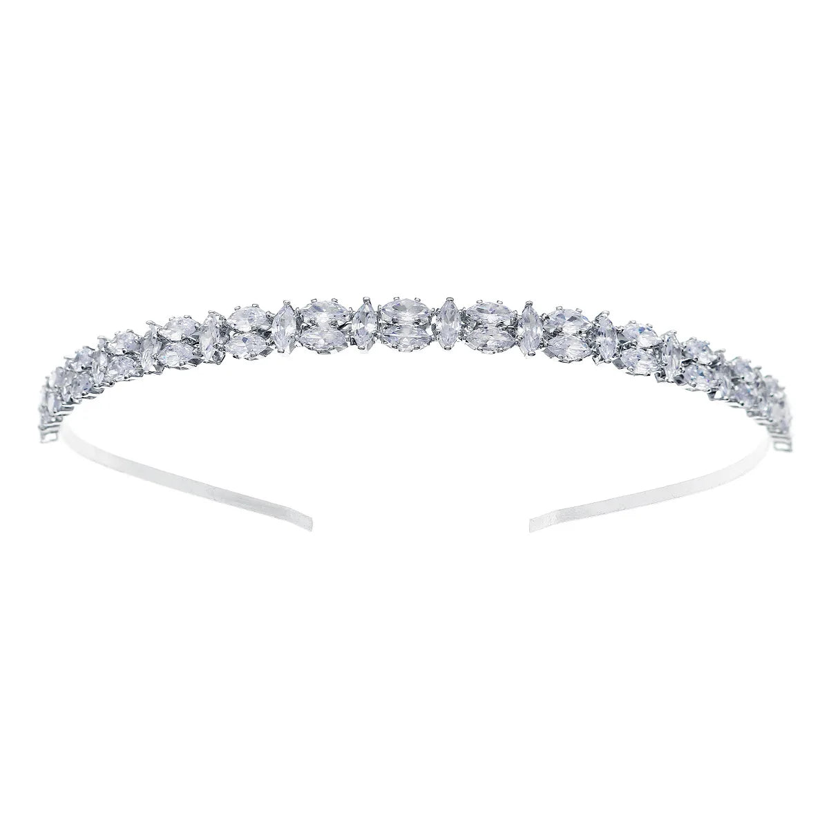 Fashion Zircon Headbands for Women Bridal Wedding Hair Accessories Silver Color Hairband Luxury Hair Jewelry Party Headpiece