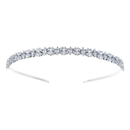 Fashion Zircon Headbands for Women Bridal Wedding Hair Accessories Silver Color Hairband Luxury Hair Jewelry Party Headpiece