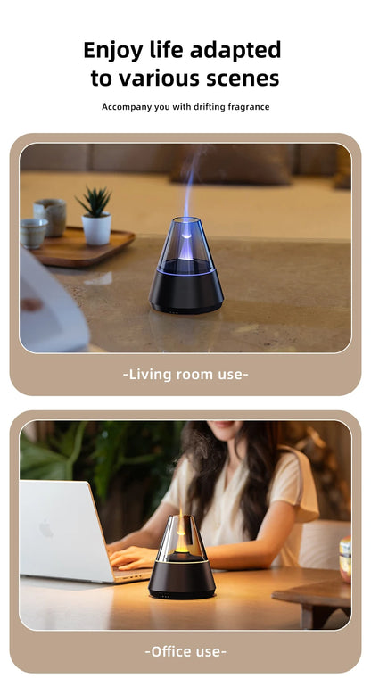Färggrann Luftfuktare med Aromadiffusor - USB-laddad Essential Oils Sprayer och Stämningsfull Lampljus för Hemmet