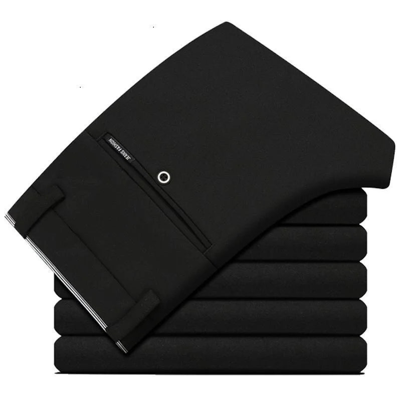 Elegant Herrbyxor - Slim Fit Kontorsbyxor för Vår och Höst - Koreansk Stil i Rakt Snitt för Avslappnad Streetwear