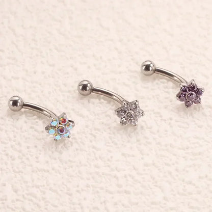 F136 Titanium Classic Eyebrow Piercing Inlaid Opal Zircon 16G Internal Thread Banana Curved Lip Navel Piercing Piercing Jewelry