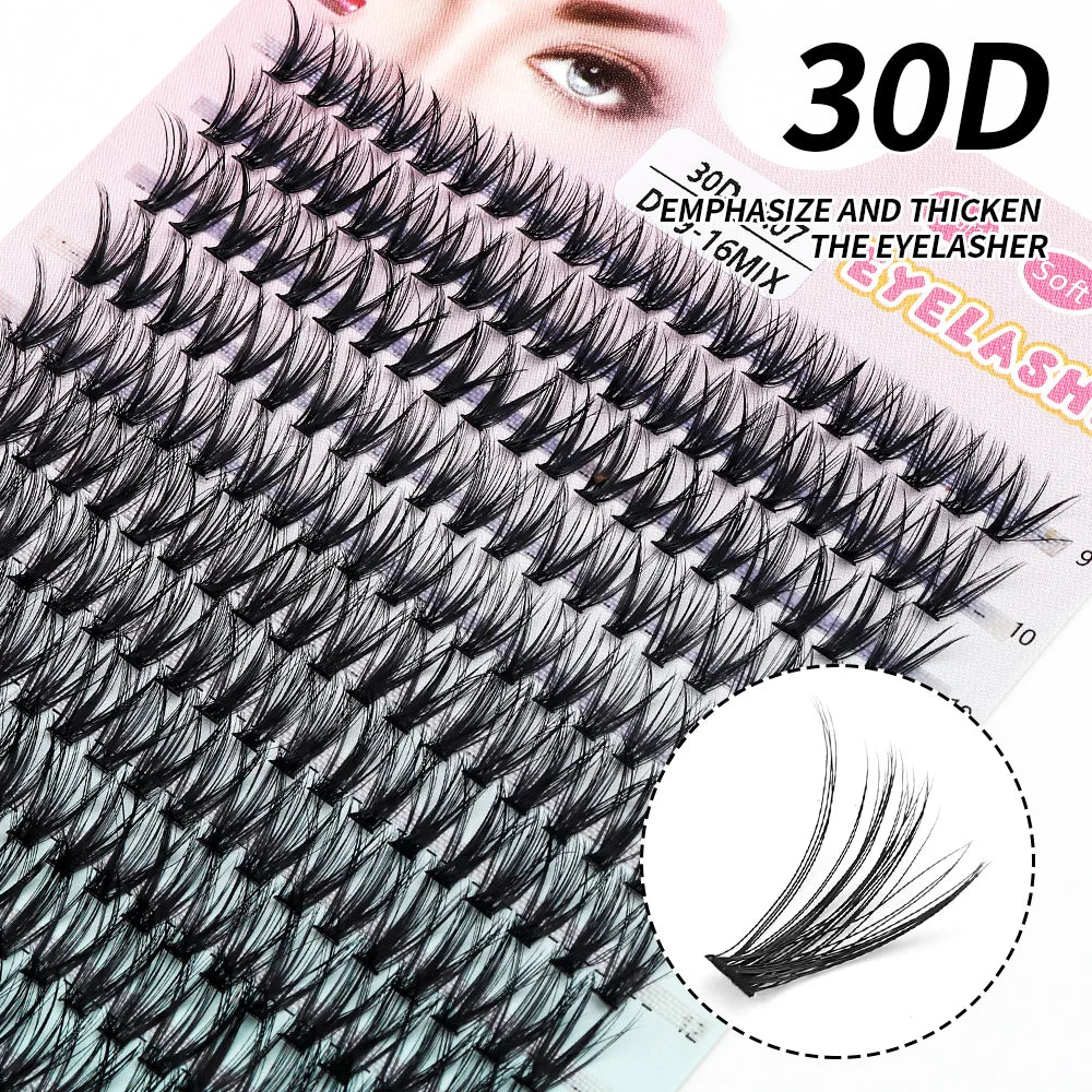 Individuella Ögonfransförlängningar - Falska Fransar i Kluster med Naturlig Minkffekt, DIY, 10D till 40D, 9-16 mm, 280 Bundlar för Drömlik Ögonfransförlängning
