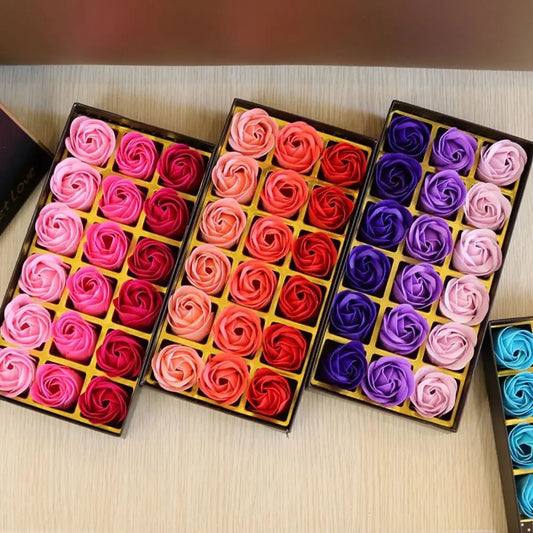 Konstgjord Ros Blommig Doftande Badtvål - Uttryck Kjärleken med Presentförpackning - Handgjord Ros-tvål för Alla Hjärtans Dag