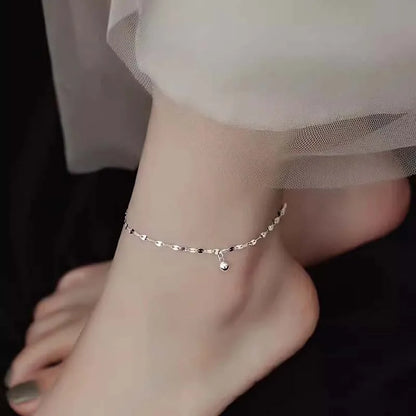 Elegant Glittrande Kvadratiska Transportpärlor Anklets och Armband för Kvinnor - Enkel, Tunn Kedja för Strandfest och Smyckesgåvor