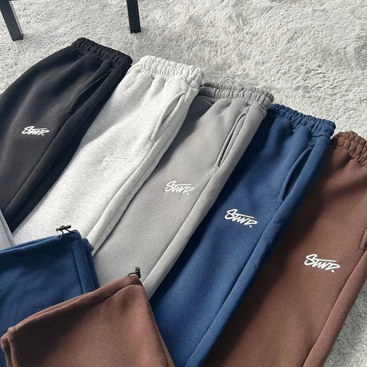 Retro Stil Lösa Raka Ben Casual Byxor - Amerikansk Trend Harajuku Gatustil för Män - Höga Midja Sportiga Byxor