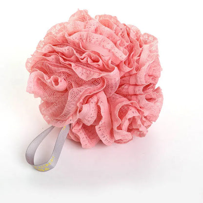 Mjuk Badskrubb med Blomformad Bubbelpuff - Avkopplande Duschsvamp och Ryggborste för Lyxiga Badupplevelser