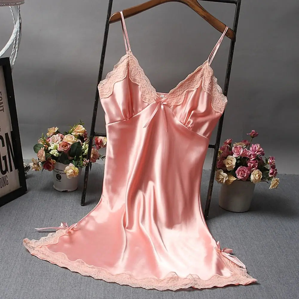 Snygg Spetsklädd Nattklänning - Sensuell Brudnättkjol för Sova och Avkoppling. Kvinnlig Spetsig Nattplagg - Eleganta Nattgowns för Eftermiddagsmys.