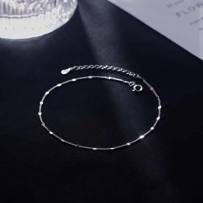 Elegant Glittrande Kvadratiska Transportpärlor Anklets och Armband för Kvinnor - Enkel, Tunn Kedja för Strandfest och Smyckesgåvor