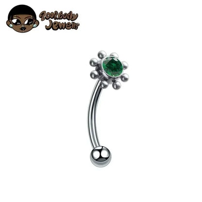 F136 Titanium Classic Eyebrow Piercing Inlaid Opal Zircon 16G Internal Thread Banana Curved Lip Navel Piercing Piercing Jewelry