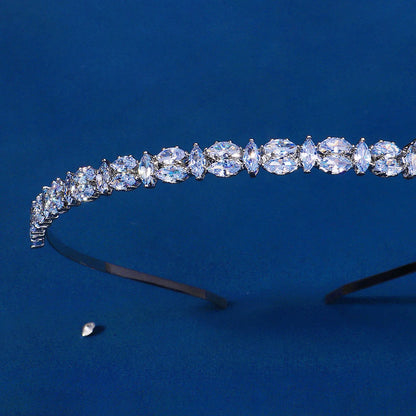 Fashion Zircon Headbands for Women Bridal Wedding Hair Accessories Silver Color Hairband Luxury Hair Jewelry Party Headpiece