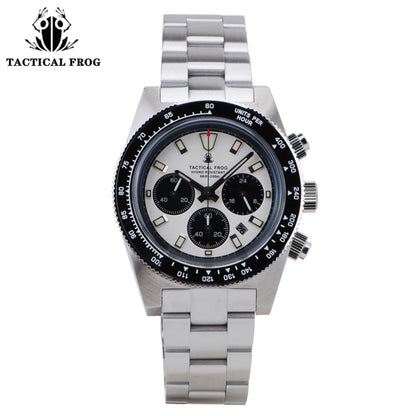 Taktisk Groda 41mm Herrkronograf - VS75 Solarkvartsrörelse, Vattentålig Safir, Grön C3 Luminös Ur
