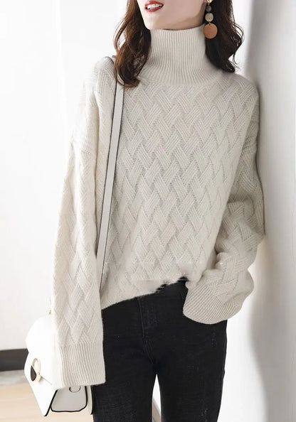 2024 New Women Loose Sweater Winter Casual Chic Cashmere Oversize Thick Sweater Pullovers Pullover Female Long Sleeve S-3XL