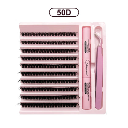 DIY Ögonfransförlängningsset - 200 St Kärnor med Franstift och Fästspray för Perfekta Fransar - Makeupverktyg och Tillbehör för Ögonfransar