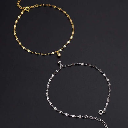 Elegant Glittrande Kvadratiska Transportpärlor Anklets och Armband för Kvinnor - Enkel, Tunn Kedja för Strandfest och Smyckesgåvor