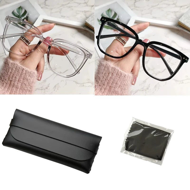 Retro Anti-Blåljus Glasögon för Kvinnor - Eleganta Ram med Platt Design för Skydd och Stil