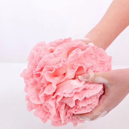 Mjuk Badskrubb med Blomformad Bubbelpuff - Avkopplande Duschsvamp och Ryggborste för Lyxiga Badupplevelser