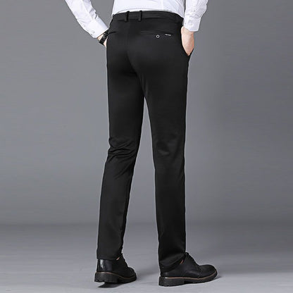 Elegant Herrbyxor - Slim Fit Kontorsbyxor för Vår och Höst - Koreansk Stil i Rakt Snitt för Avslappnad Streetwear