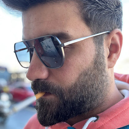 Lyxiga Metallisk Photochromic Solglasögon för Män och Kvinnor - Fashion Polariserade Sunglasses - Stiliga Kameleon Antiglans Körtillägg UV400