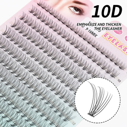 Individuella Ögonfransförlängningar - Falska Fransar i Kluster med Naturlig Minkffekt, DIY, 10D till 40D, 9-16 mm, 280 Bundlar för Drömlik Ögonfransförlängning