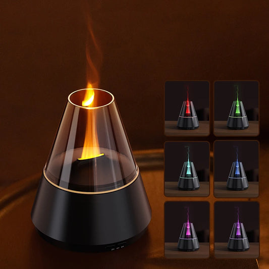 Färggrann Luftfuktare med Aromadiffusor - USB-laddad Essential Oils Sprayer och Stämningsfull Lampljus för Hemmet